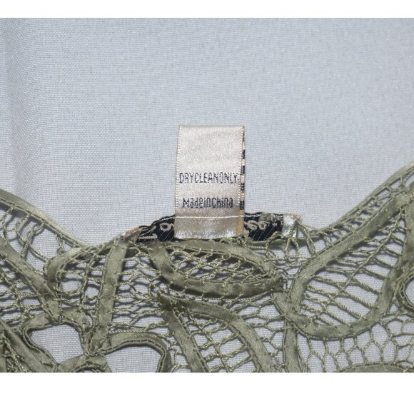 Soulmates Silk Hand Crochet Beaded Cardigan Jacket Topper Dusty Sage Green Tone - Picture 6 of 7